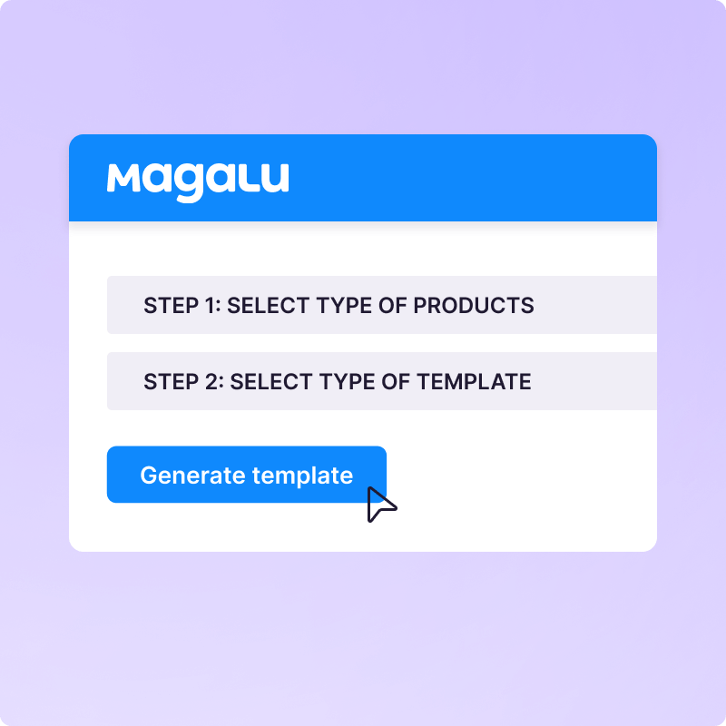 Generating Magalu product template