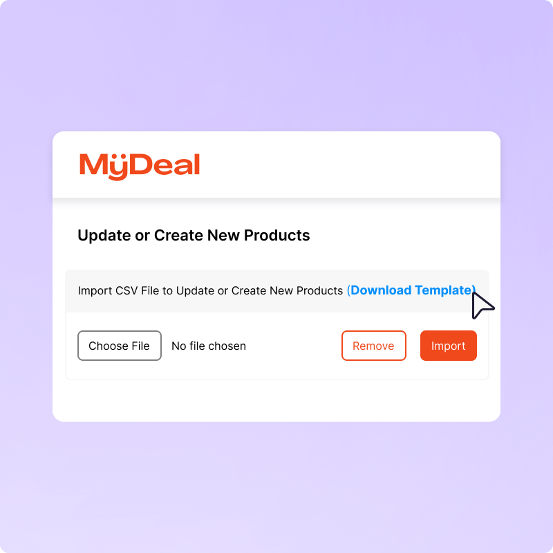 Downloading MyDeal product template