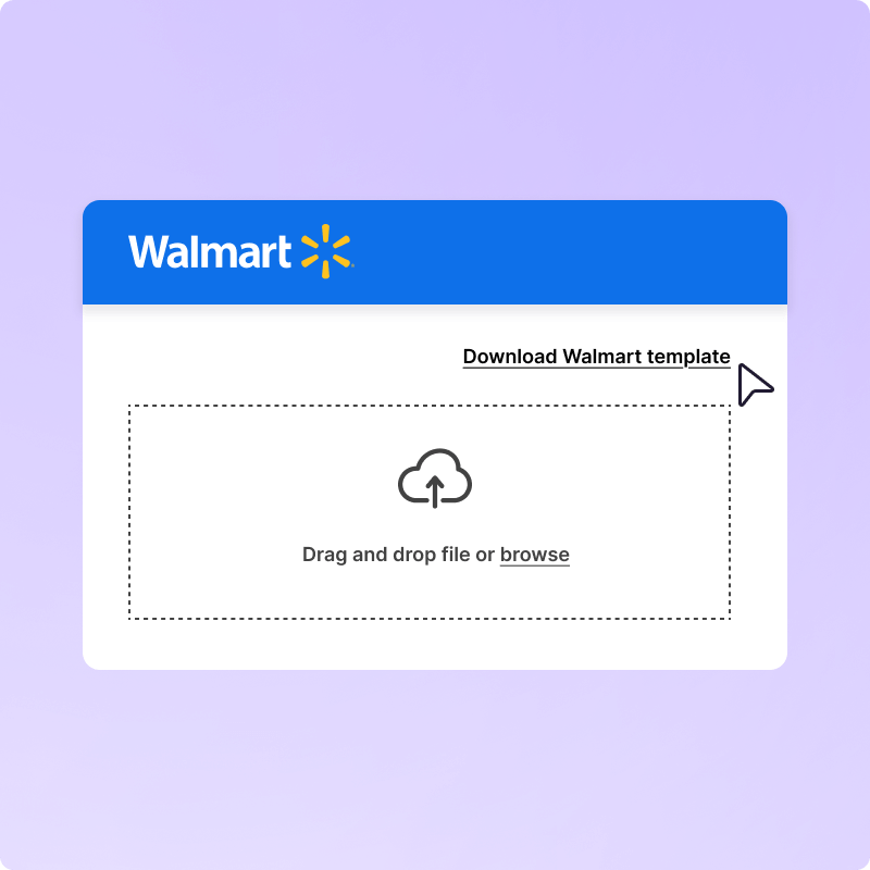 Downloading Walmart product template