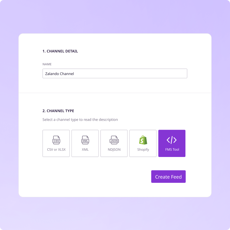 Creating an FMS tool channel in Plytix