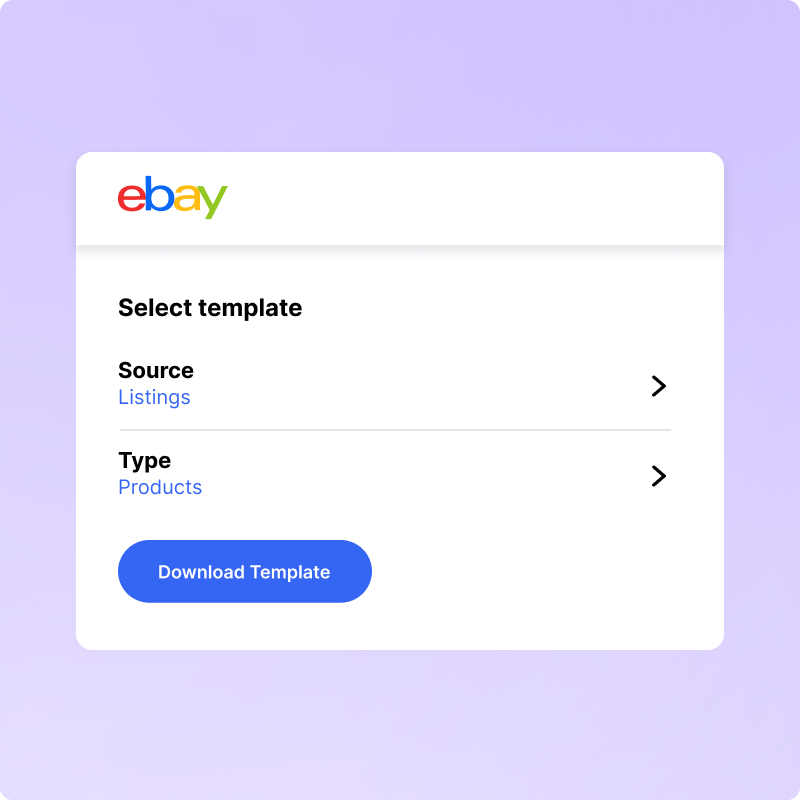 Downloading eBay product template