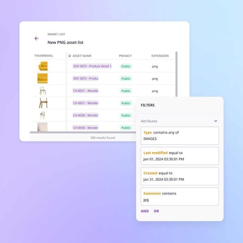 DAM system filter function preview