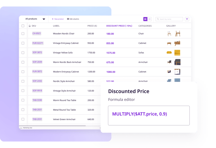 Product data transformation preview